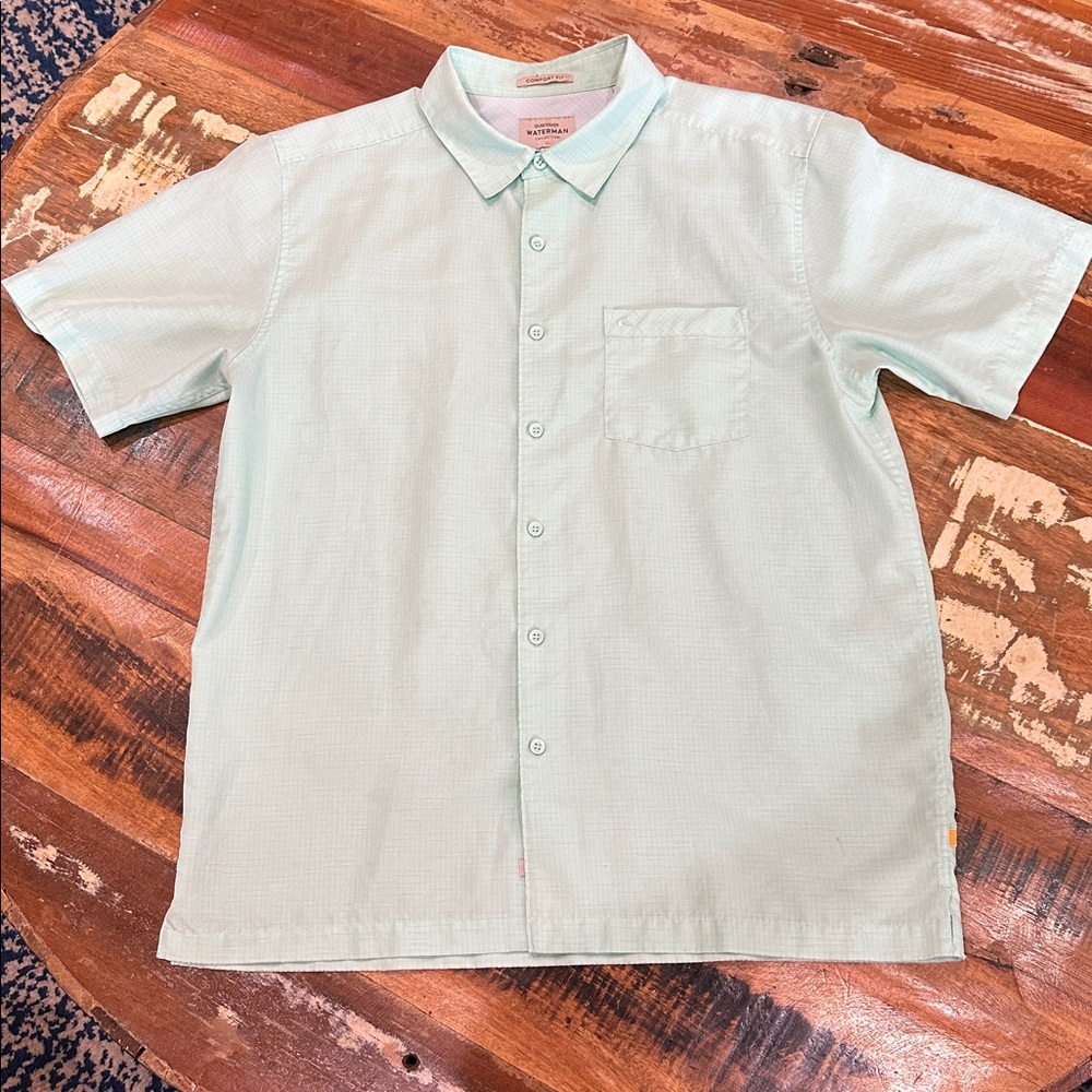 Quiksilver Mint Green Casual Button Down Shirt